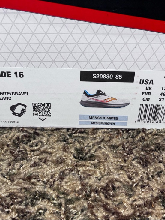 Saucony Men\'s Ride 16 S20830-85 Running Shoe White/Pink/Gravel Size 13M main image 7